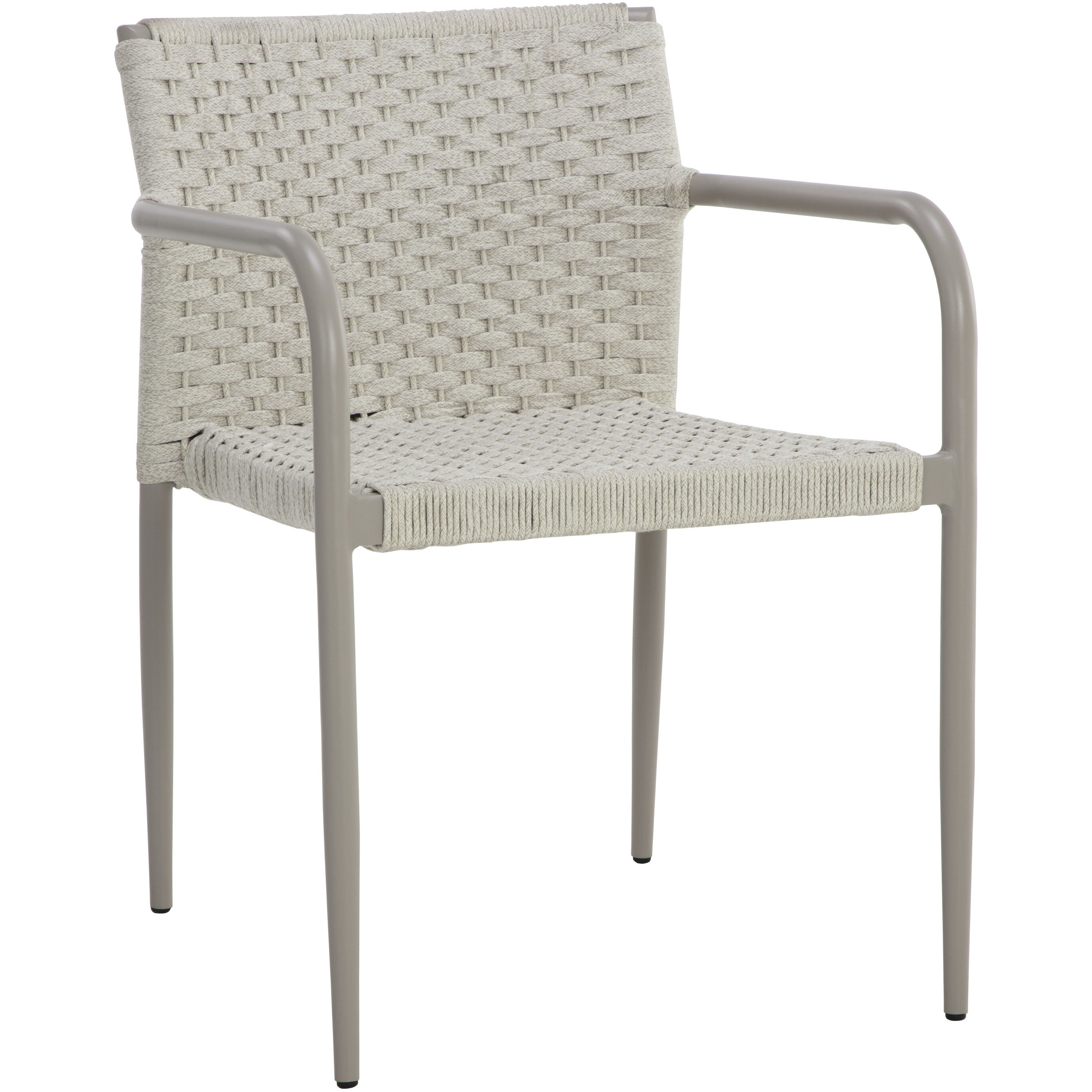 Casella Greige / Cream Outdoor Stackable Dining Armchair, Set Of 2